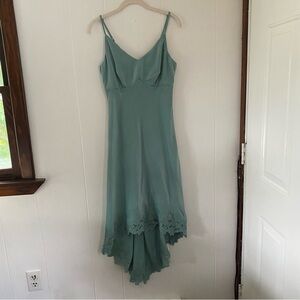 Mystic Los Angeles Hi-Low Slip Dress - Aqua, Size - M
